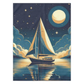 Segelboot nachts tischdecke (Vorderseite)