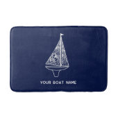 Segelboot Name Nautical Navy Blue Badematte (Vorderseite)