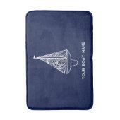 Segelboot Name Nautical Navy Blue Badematte (Vorderseite Vertikal)