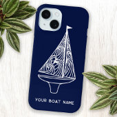 Segelboot Name Nautical Navy Blue Case-Mate iPhone Hülle
