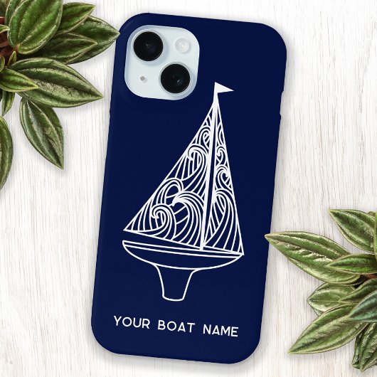 Segelboot Name Nautical Navy Blue Case-Mate iPhone Hülle