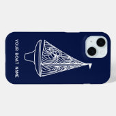 Segelboot Name Nautical Navy Blue Case-Mate iPhone Hülle (Rückseite (Horizontal))