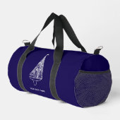 Segelboot Name Nautical Navy Blue Duffle Bag (Rechte Ecke)