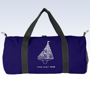 Segelboot Name Nautical Navy Blue Duffle Bag