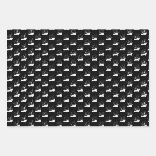 Segelboot Nautic Black and White Geschenkpapier Set (Vorderseite 3)