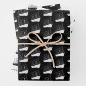 Segelboot Nautic Black and White Geschenkpapier Set (Beispiel)