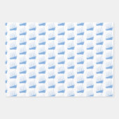 Segelboot Nautic Blue and White Ship Geschenkpapier Set (Vorderseite)