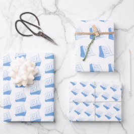 Segelboot Nautic Blue and White Ship Geschenkpapier Set