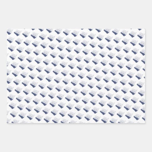 Segelboot Nautic Blue and White Ship Geschenkpapier Set (Vorderseite 3)
