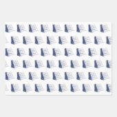 Segelboot Nautic Blue and White Ship Geschenkpapier Set (Vorderseite 2)