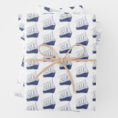 Segelboot Nautic Blue and White Ship Geschenkpapier Set (Beispiel)