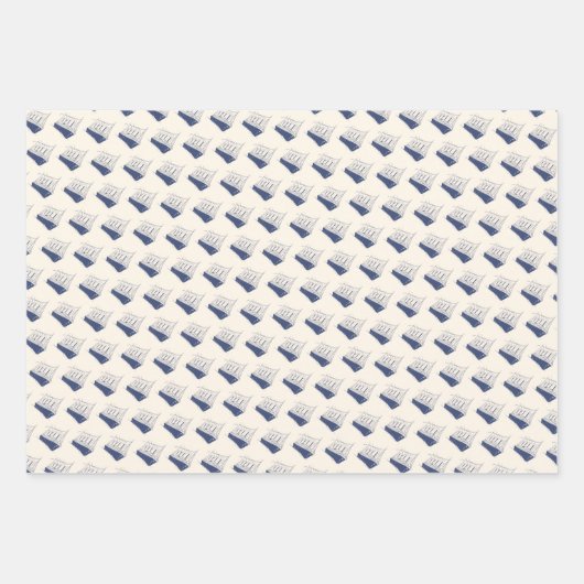 Segelboot Nautic Blue and White Ship Geschenkpapier Set (Vorderseite 3)