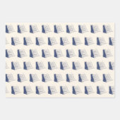 Segelboot Nautic Blue and White Ship Geschenkpapier Set (Vorderseite 2)