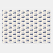 Segelboot Nautic Blue and White Ship Geschenkpapier Set (Vorderseite)