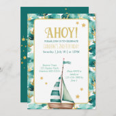 Segelboot Nautical Birthday Einladung (Vorne/Hinten)