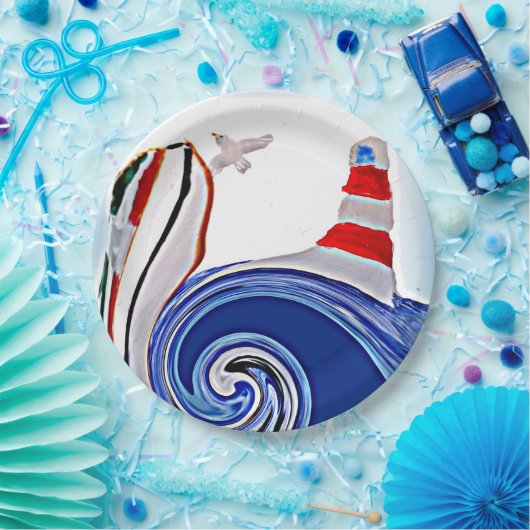 Segelboot Nautical Lighthouse Pappteller (Party)