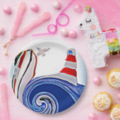 Segelboot Nautical Lighthouse Pappteller (Party)