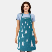 Segelboot Nautical Personalisiert Schürze (Getragen)