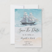 Segelboot Nautical Save The Date (Vorderseite)