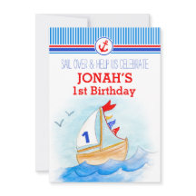 Segelboot nautische Jungs zum ersten Geburtstag ei