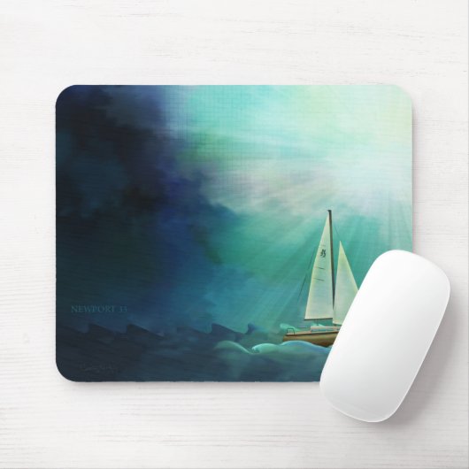 Segelboot Newports 33 Mousepad (Mit Mouse)