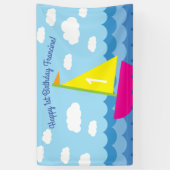 Segelboot Niedlich Frühjahr 1. Geburtstag Party Banner (Vertikal)