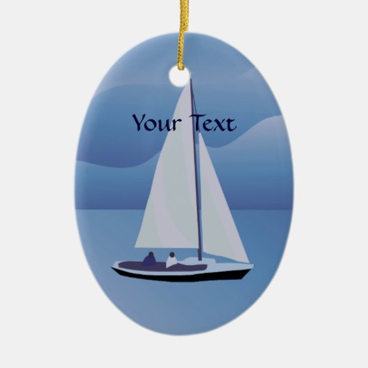 Segelboot Oval Ornament (Vorne)