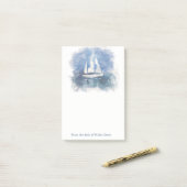 Segelboot-personalisierte Post-it Klebezettel (Auf Schreibtisch)