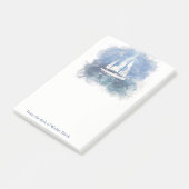 Segelboot-personalisierte Post-it Klebezettel (angewinkelt)