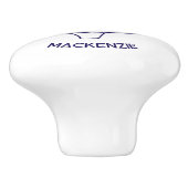 Segelboot personalisierter Name Keramikknauf (Seitenansicht)
