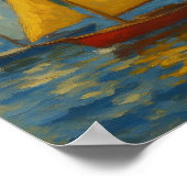 Segelboot Poster Druck  (Ecke)