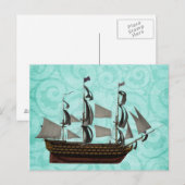 Segelboot Postkarte (Vorne/Hinten)