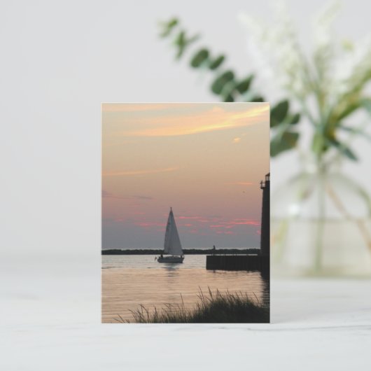 Segelboot Postkarte (Stehend Vorderseite)