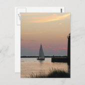 Segelboot Postkarte (Vorne/Hinten)