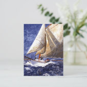 Segelboot Postkarte (Stehend Vorderseite)