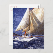 Segelboot Postkarte (Vorne/Hinten)