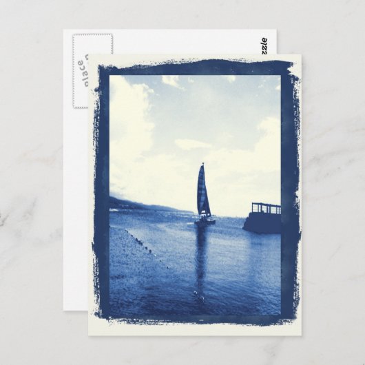 Segelboot Postkarte (Vorne/Hinten)