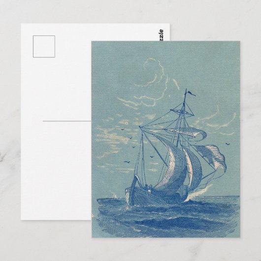 Segelboot Postkarte (Vorne/Hinten)