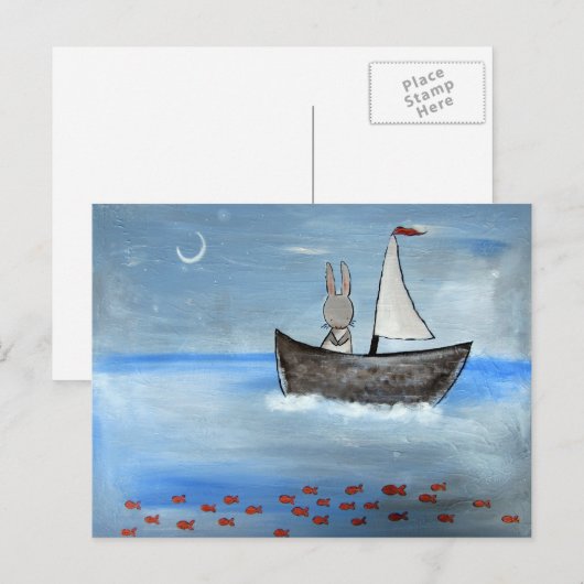 Segelboot Postkarte (Vorne/Hinten)