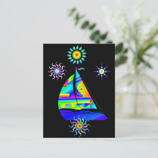 Segelboot Postkarte (Stehend Vorderseite)