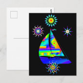 Segelboot Postkarte (Vorne/Hinten)