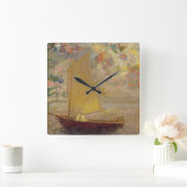 Segelboot Quadratische Wanduhr (Zuhause)
