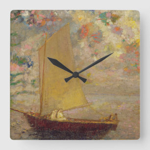 Segelboot Quadratische Wanduhr