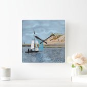 SEGELBOOT QUADRATISCHE WANDUHR (Zuhause)