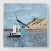 SEGELBOOT QUADRATISCHE WANDUHR (Vorderseite)