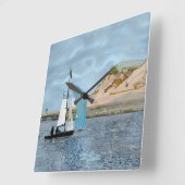 SEGELBOOT QUADRATISCHE WANDUHR (Winkel)