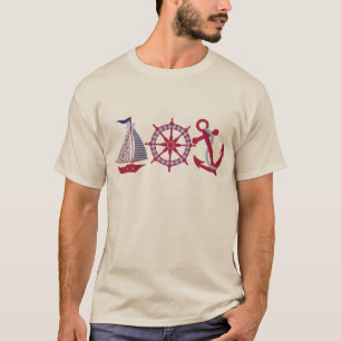 Segelboot, Rad, Anker T-Shirt