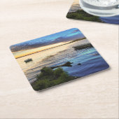 Segelboot-Reflexion vom Sonnenuntergang Rechteckiger Pappuntersetzer (angewinkelt)