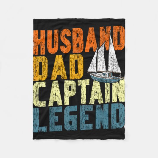 Segelboot Retro Ehemann Vater Kapitän Fleecedecke (Vorderseite)