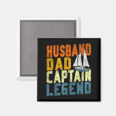 Segelboot Retro Ehemann Vater Kapitän Magnet (Vorderseite/Rückseite)